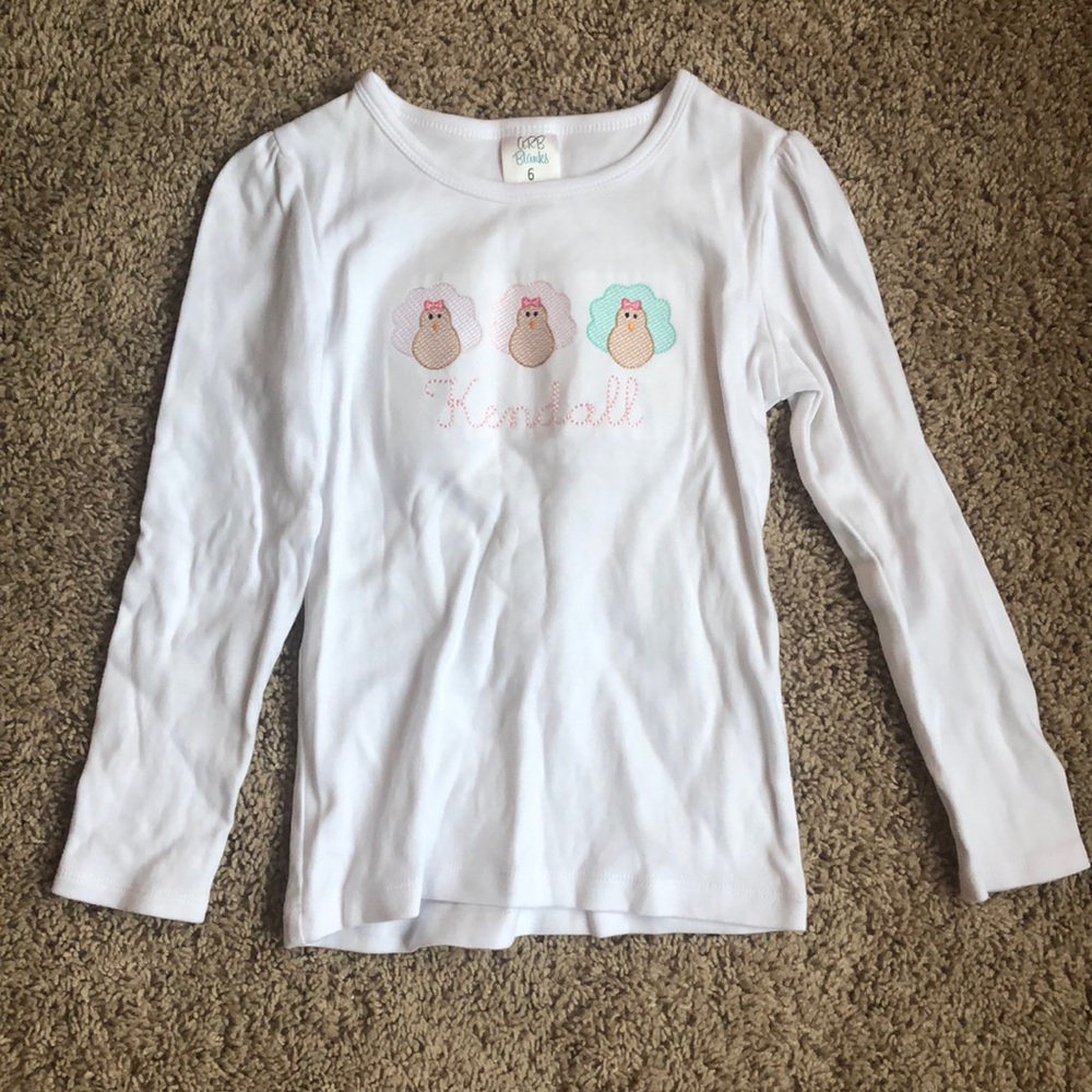 Thanksgiving embroidered turkey shirt!